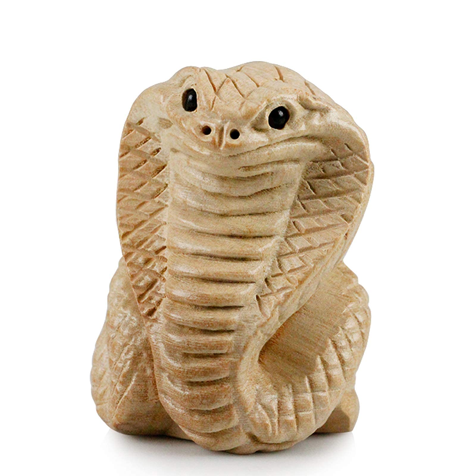 Statue Serpent Chinois Feng Shui en Bois Décoration Zen pour Bureau et Intérieur Maison