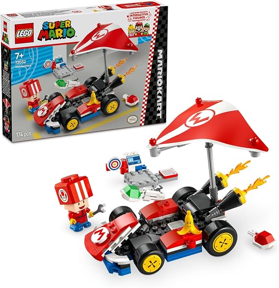 LEGO Super Mario: Mario Kart – Standard Kart 72032, Creative Toy Making Set for Boys and Girls Ages 7 and Over, Toad Figure and More, Birthday Gift (174 Pieces)
