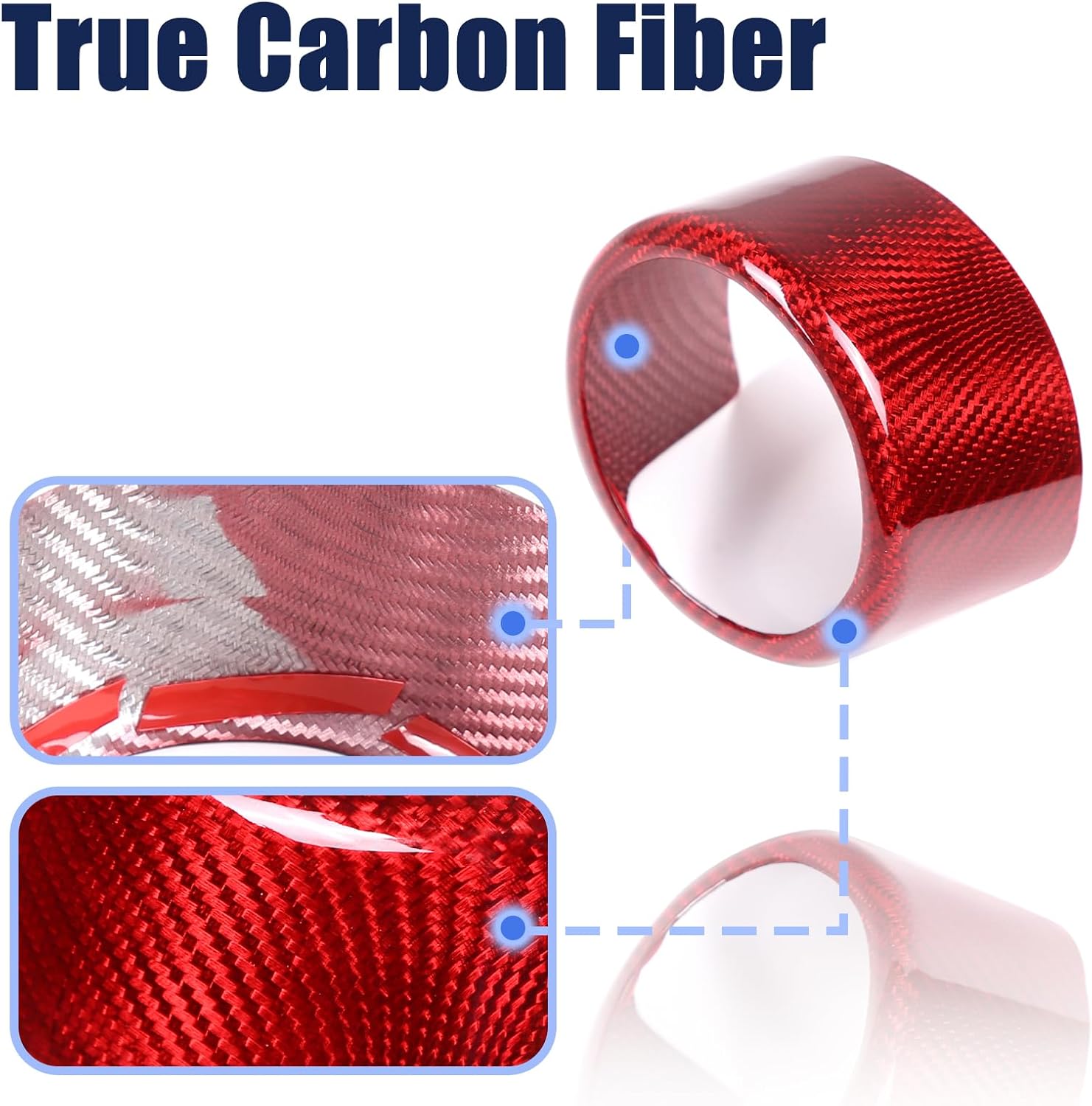 LLKUANG Real Carbon Fiber Car Front Grill Badge Sign Cover Surround Bracket Trim Fit for Alfa Romeo Giulia Stelvio 2017-2020 Auto Accessories (Stelvio, Red)