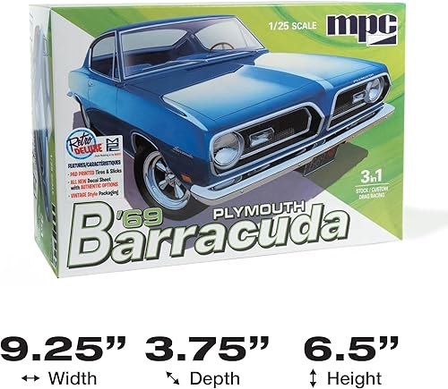 Miniatura 6 de MPC 1969 Plymouth Barracuda 1:25 Escala Modelo Kit