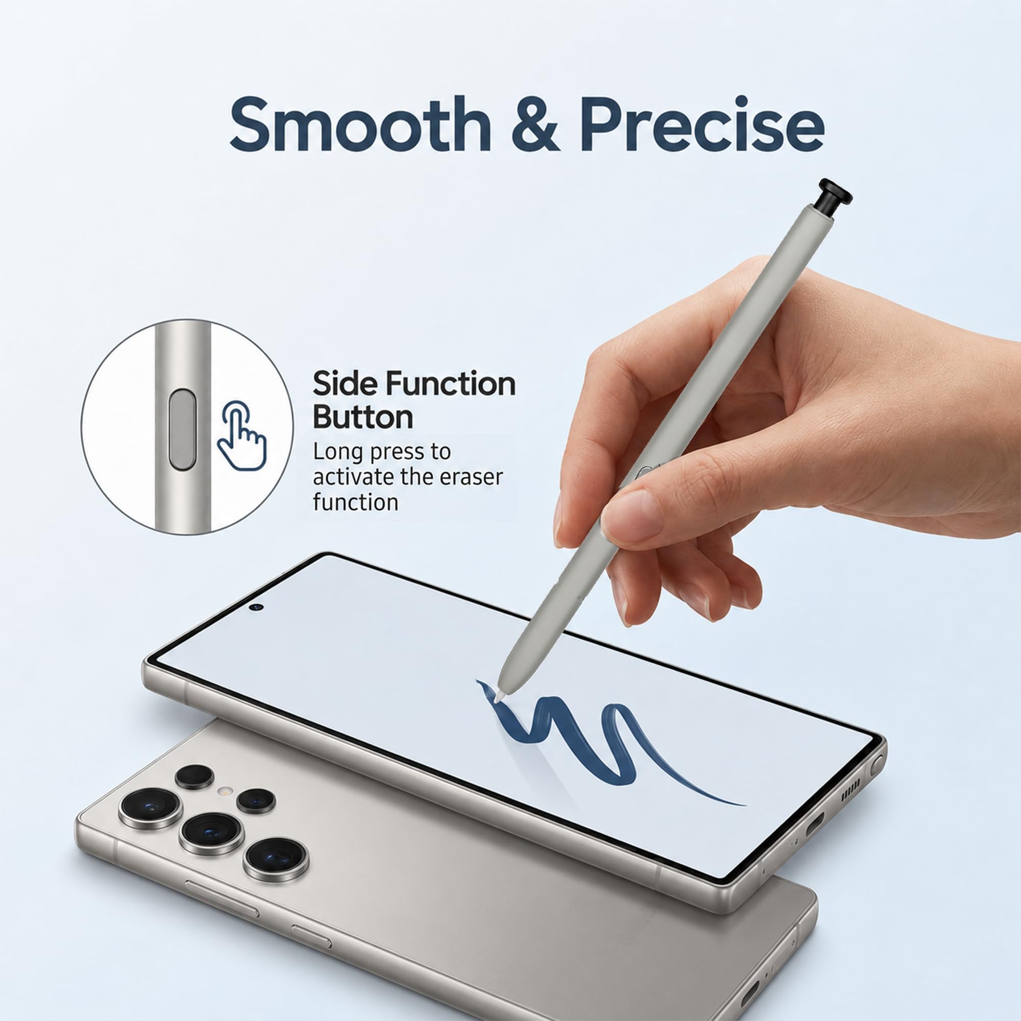Stylet de Remplacement pour Galaxy S25 Ultra, Stylet Tactile Précis pour Smartphone S Pen S25 Ultra, Idéal pour Dessin et Prise de Notes, sans Bluetooth, Noir
