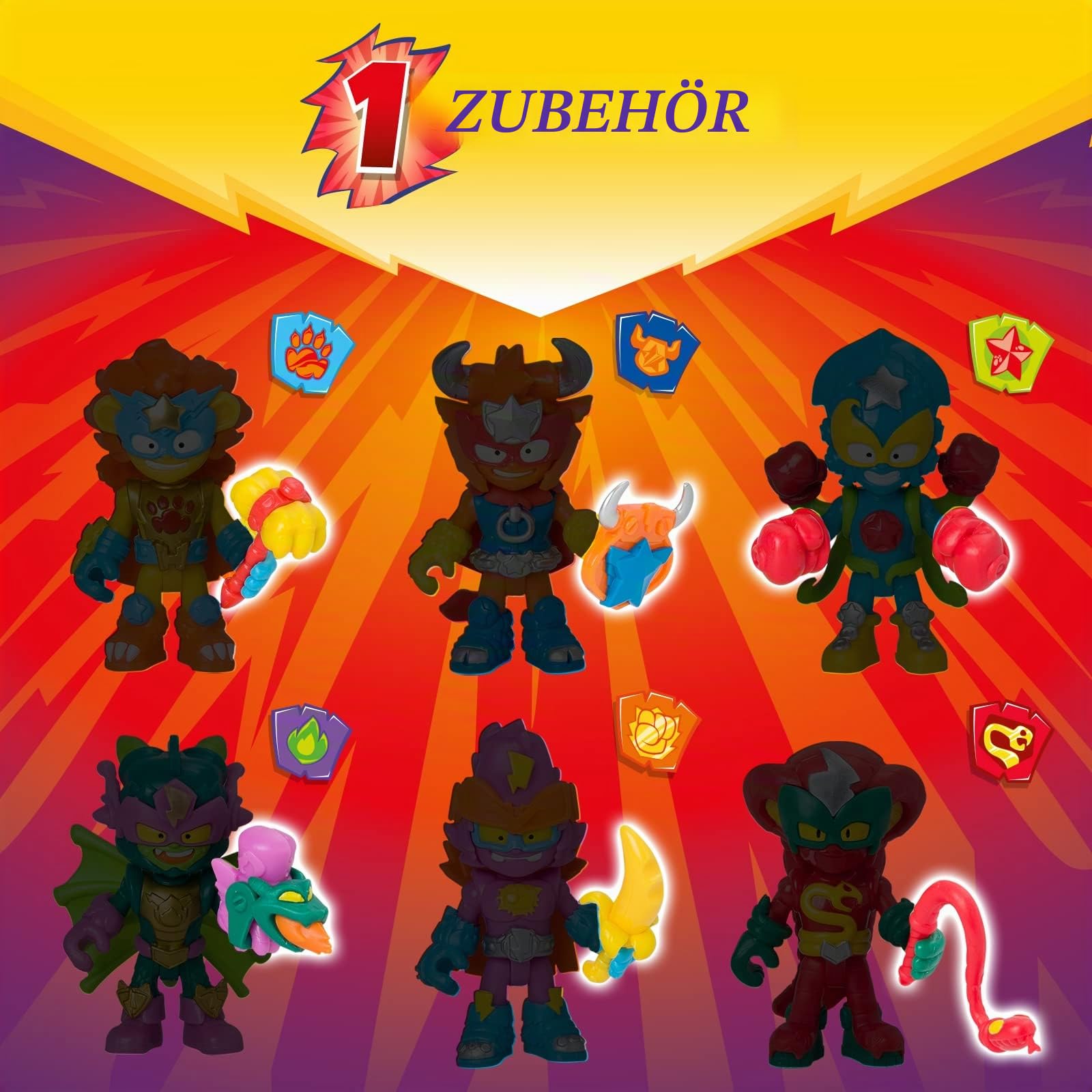 SUPERTHINGS Rivals of Kaboom - SUPERTHINGS Wild Kids - Komplette Sammlung der 6. Kazoom Kids mit Tiermächten. Kommt mit 1 SuperThing Wild und 1 Kampfzubehör