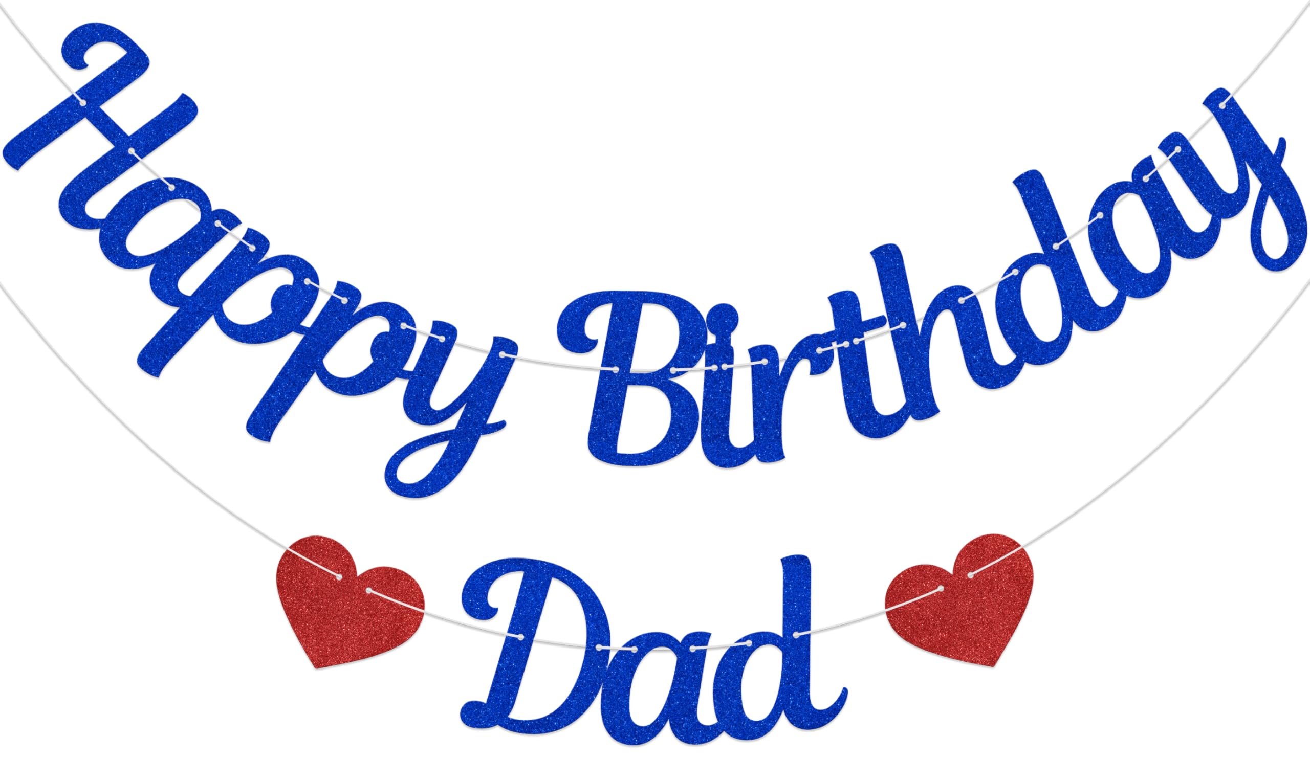 Aumccxz Happy Birthday Dad Banner Dad's Birthday Decorations Best Dad Ever Father's Birthday Party Decorations Blue