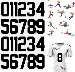 22 Pieces lron on Numbers for Clothing, 8inch Heat Transfer Numbers 0 to 9 Jersey Numbers,Large Iron on Vinyl Numbers for Tshirt Fabric DlY Craft, Black