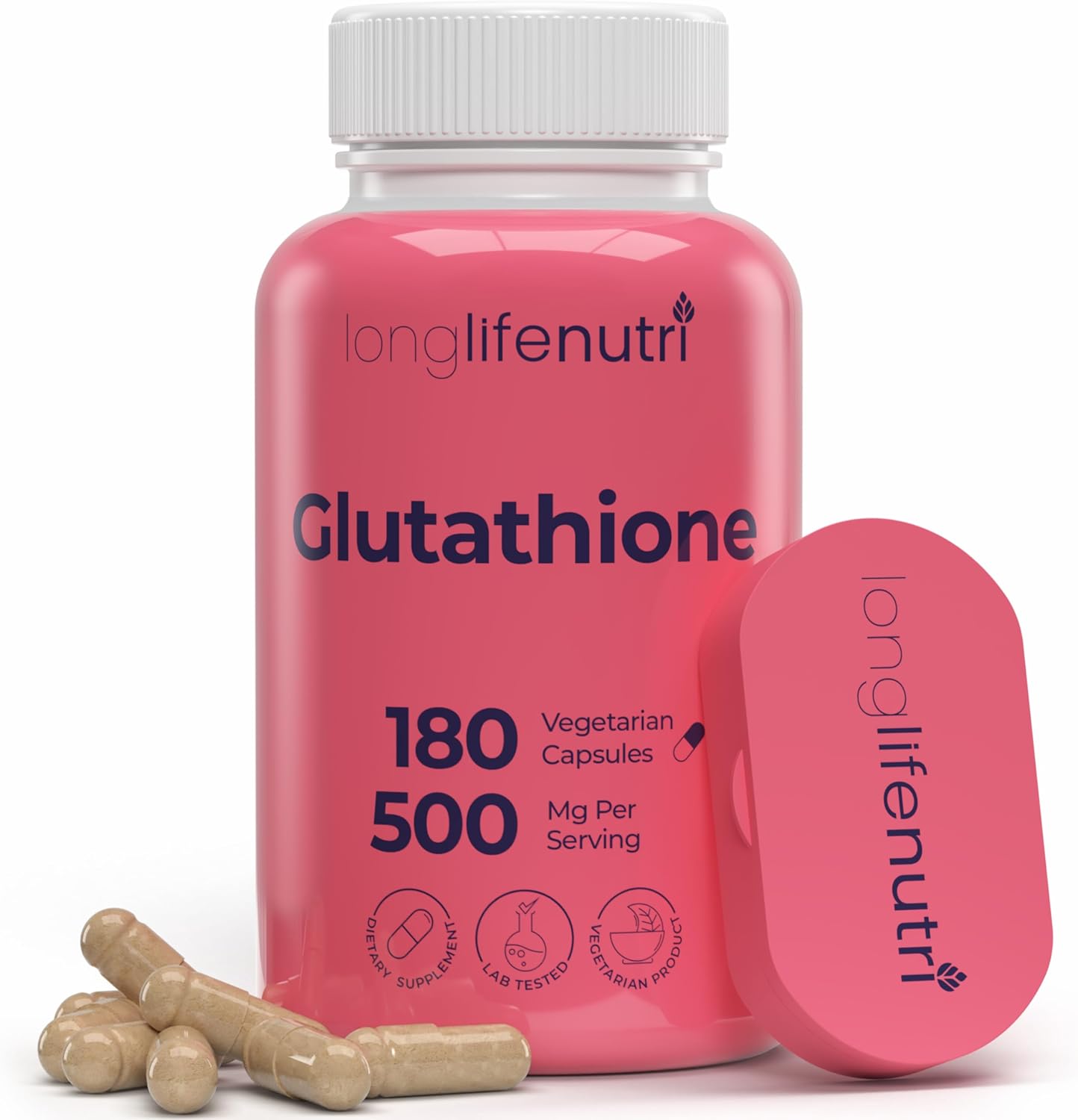 Reduced Glutathione 500mg – with White Milk Thistle and Alpha Lipoic Acid, 180 Vegetarian Capsules, Natural Antioxidant, 3-Month Supply, GMP Certified, Made in USA