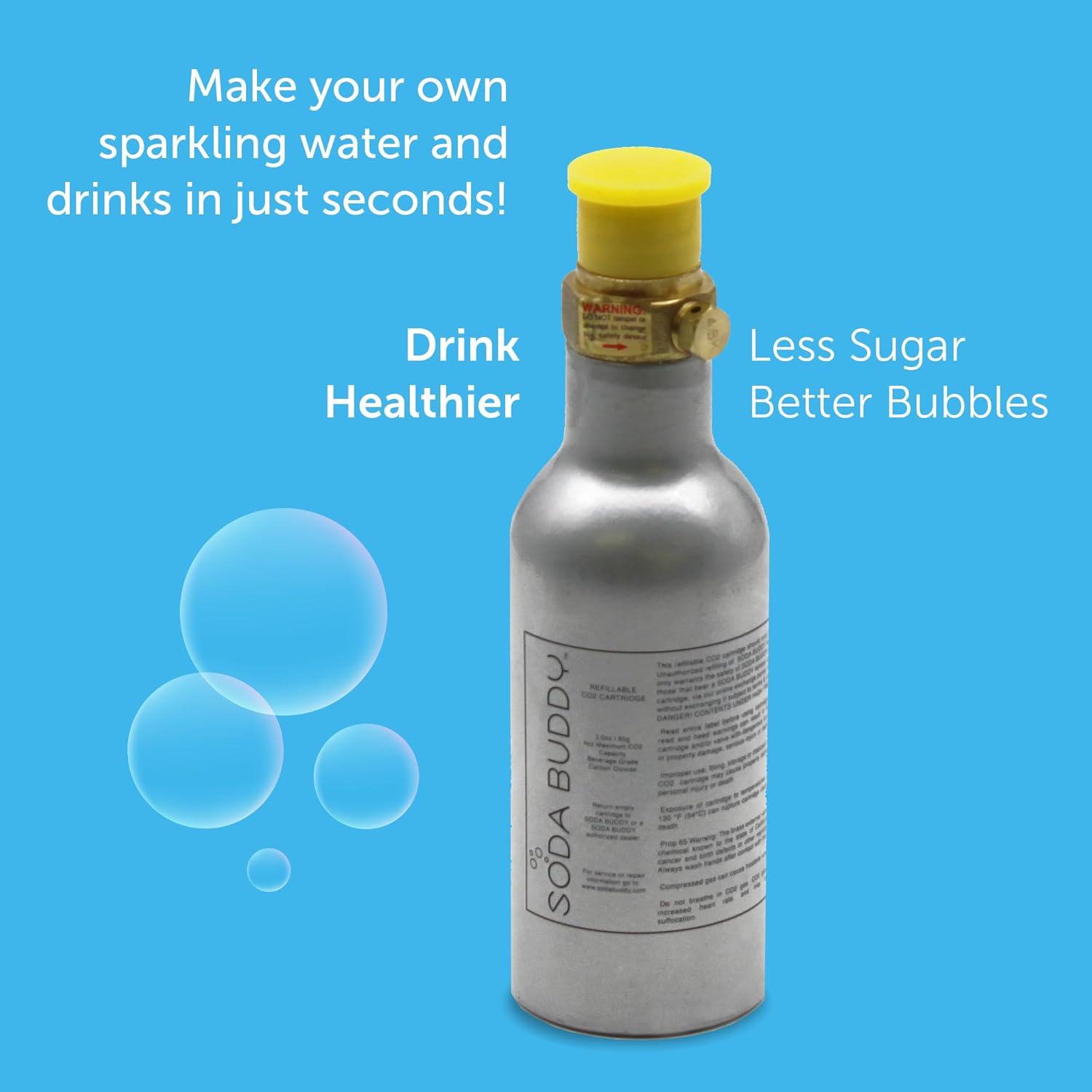 Flame King SodaBuddy 4-Oz CO2 Carbonator for Sparkling Water and Soda Maker Machine