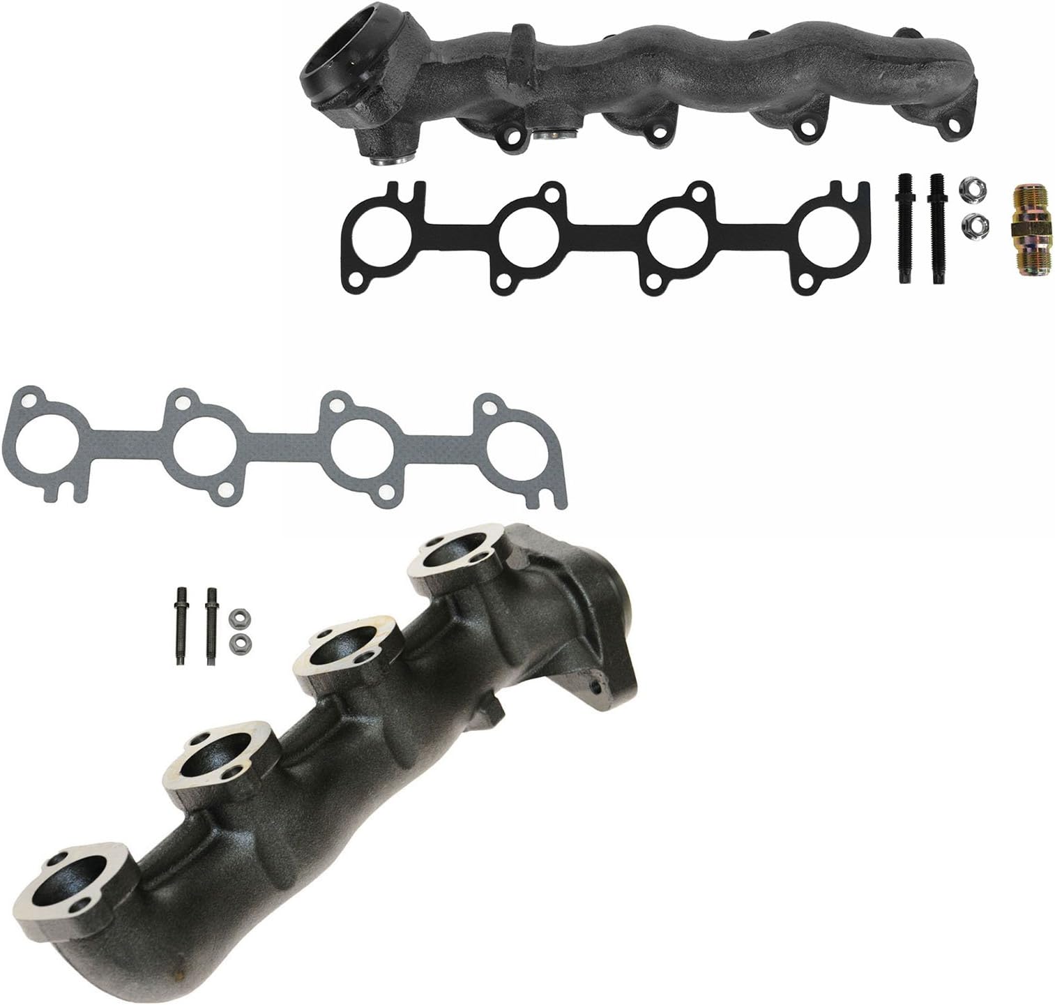 2x Left & Right Exhaust Manifold W/ Gasket Kit For Ford E-150 250 Lincoln 5.4L - View #6