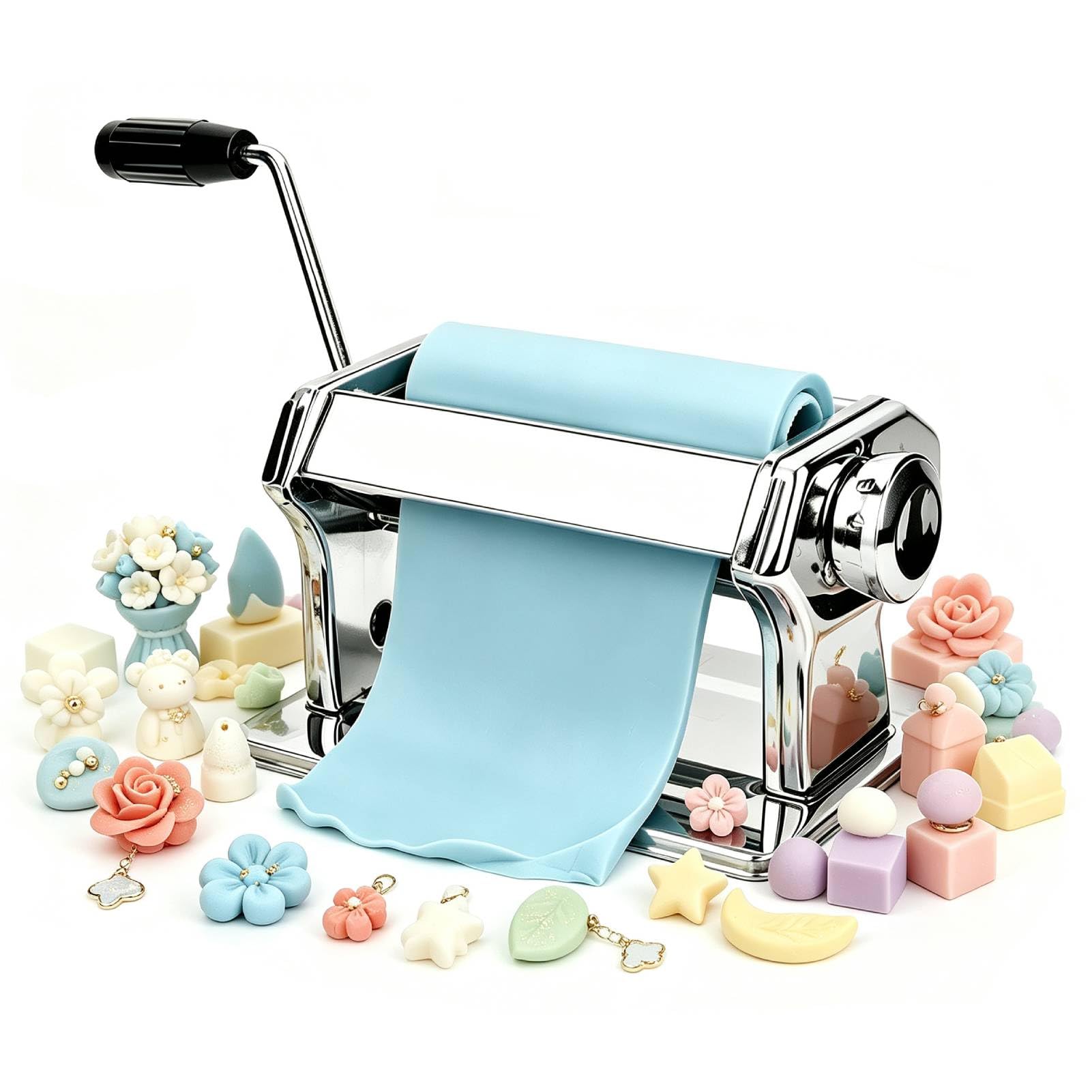 Metal Clay Machine, Polymer Clay Press Machine with 9 Thickness Options Portable Handmade Polymer Clays Cutters Mold Auxiliary Tool for DIY Craft Projects