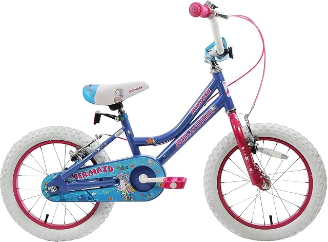 Professional Mermaid 16 Inch Wheel Kids Girls Childs Bike BMX Single Speed Lightweight Blue, Pink, White Age 5+