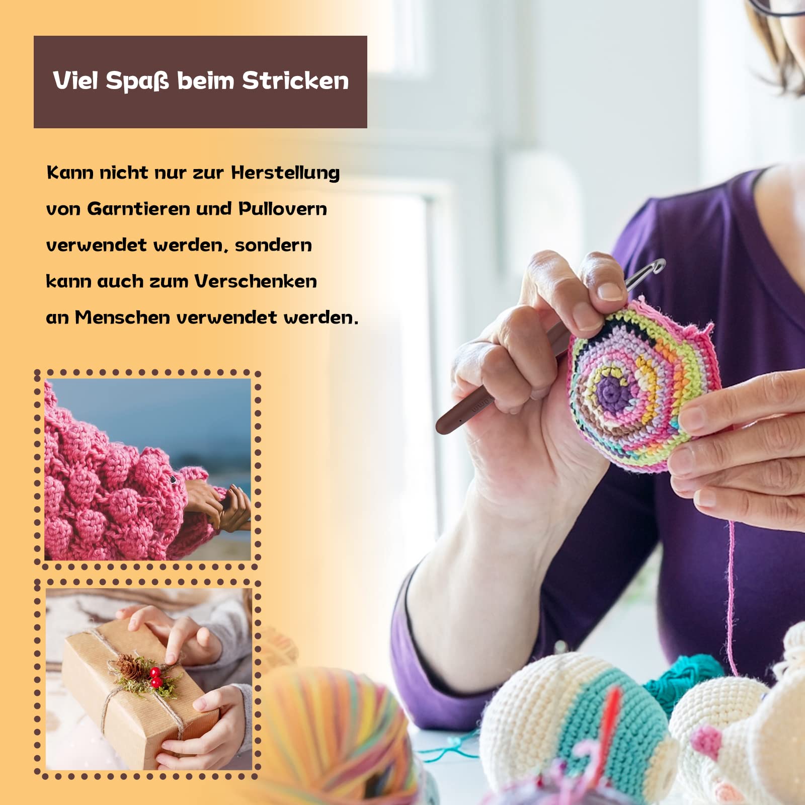 6,5 mm haaknaalden voor haken en breien, ergonomische