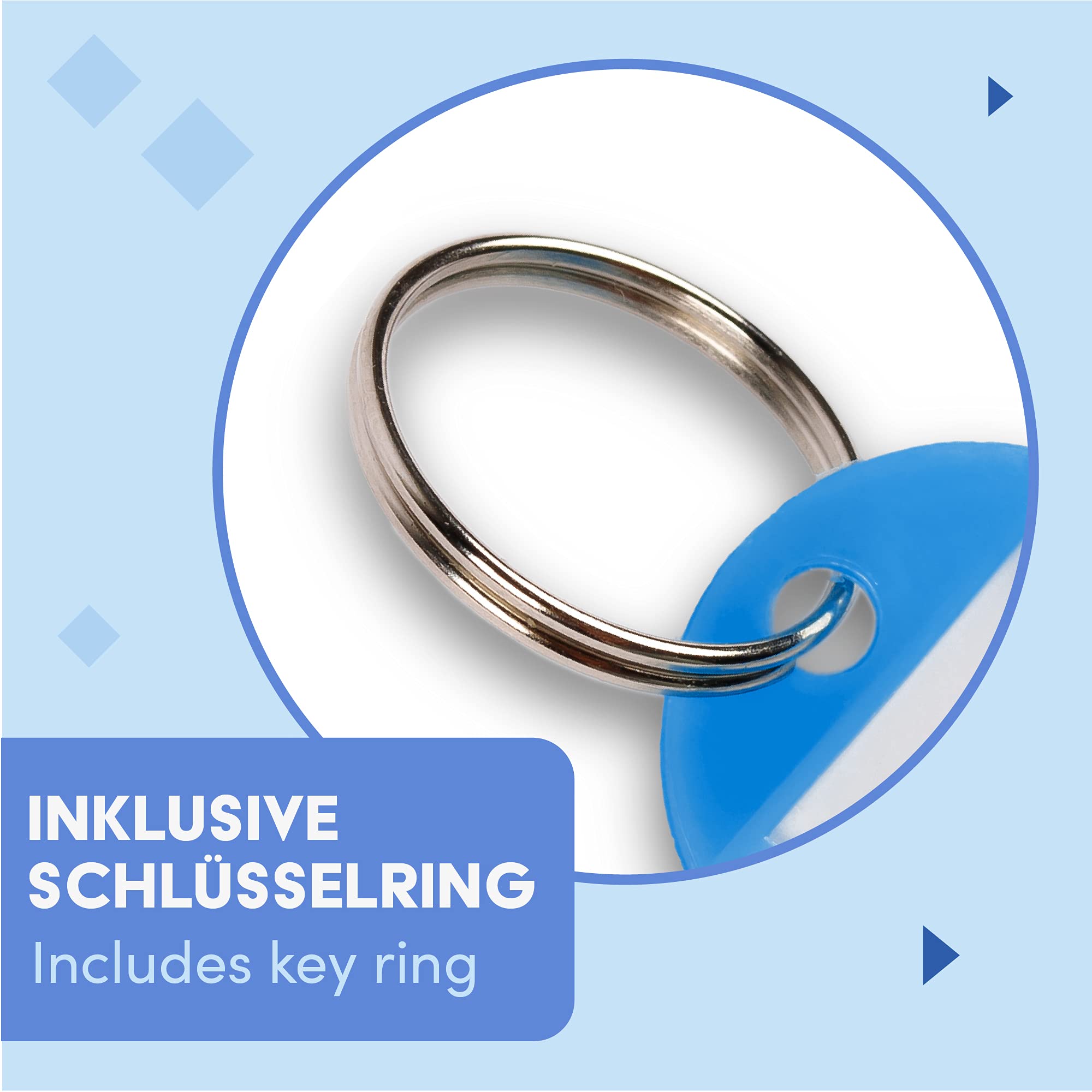 Image secondaire de Porte-Clés Étiquettes Colorées WINTEX - 20 Pièces en Plastique Résistant - Idéal pour Organisation