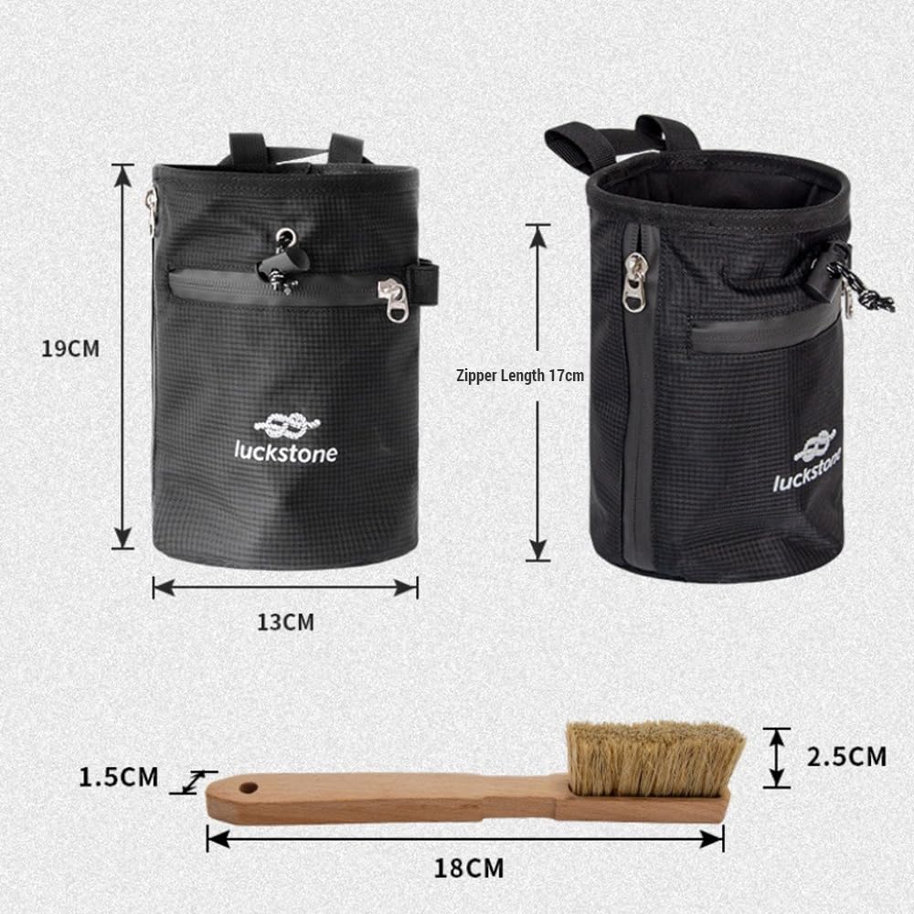 Bolsa de Almacenamiento de Polvo de Magnesio para Escalada y Levantamiento de Pesas con Cepillo