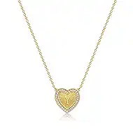 BENEIGE Gold Necklace for Women 14K Gold Plated Emerald Necklace Pendant with CZ Simple Adjustable Chain Choker Necklaces Jewelry For Women