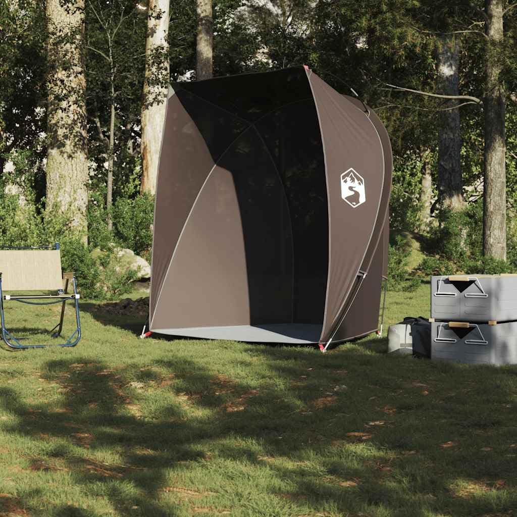 Angelzelt Braun wasserdicht aus 185T Polyester mit PU-Beschichtung 150x100x, leichtes Wurfzelt mit Gestänge, Winddicht und kompakt, ideal für Camping, Angeln, Outdoor und Reise