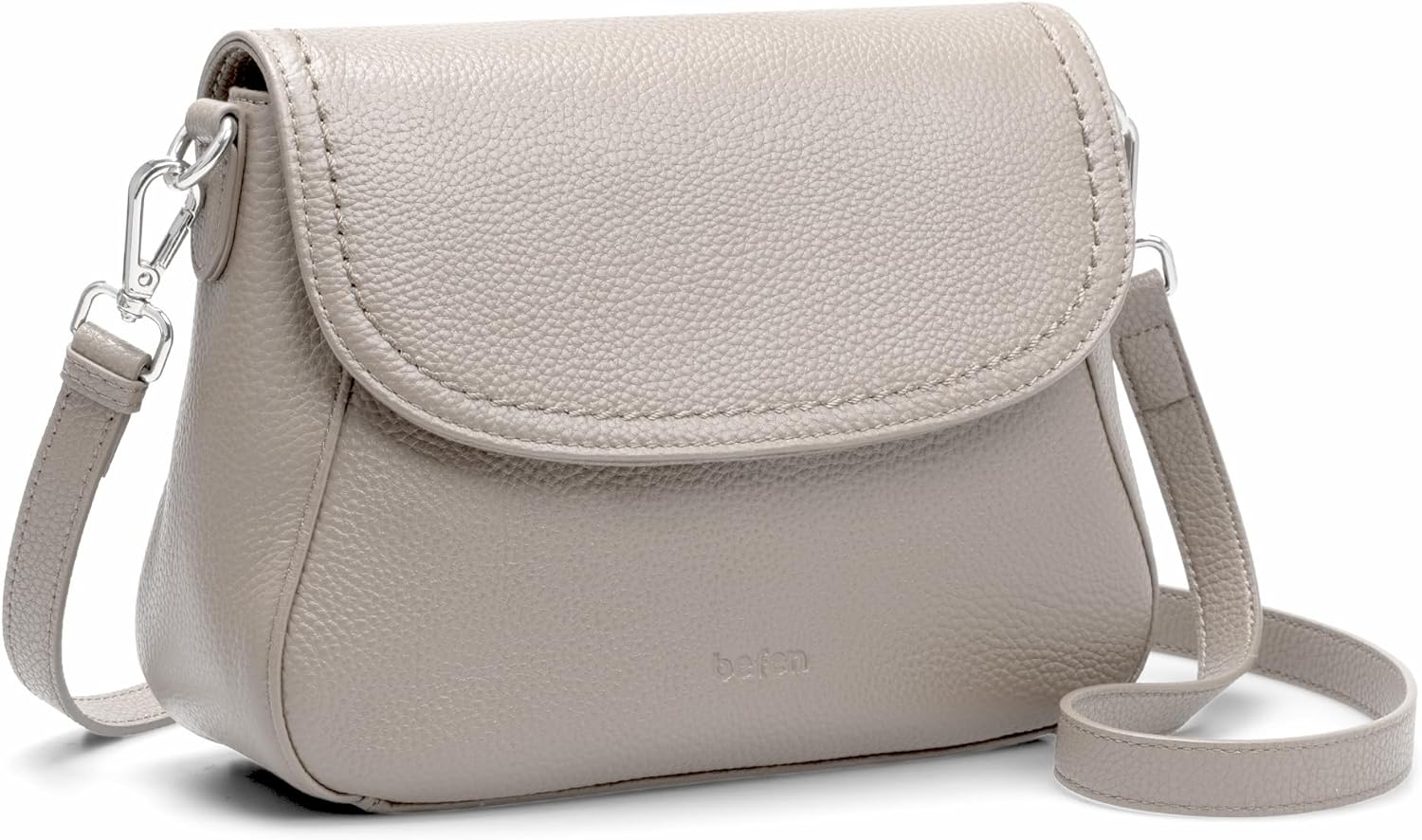 befen Genuine Leather Saddle Crossbody Bags for Women with RFID Blocking, Small Flap Cross Body Purse Hangbags