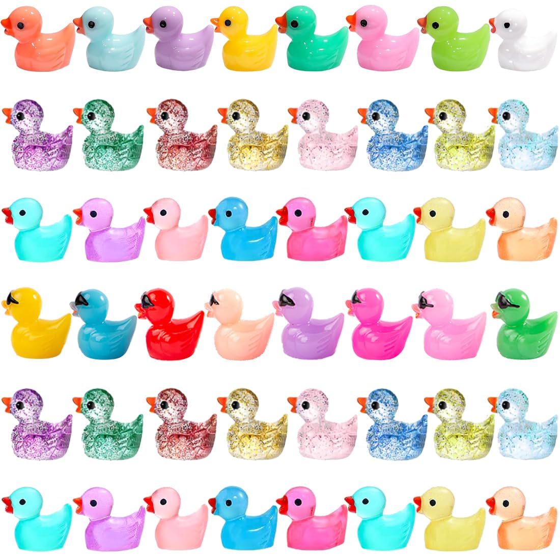 Garedeko Mini Enten 100 Stück Kleine Enten Mini Harz Figuren Miniatur Plastik Ente Tiere für Feengarten Zubehör Deko Statuen Ostern Geschenk Rosa Garten