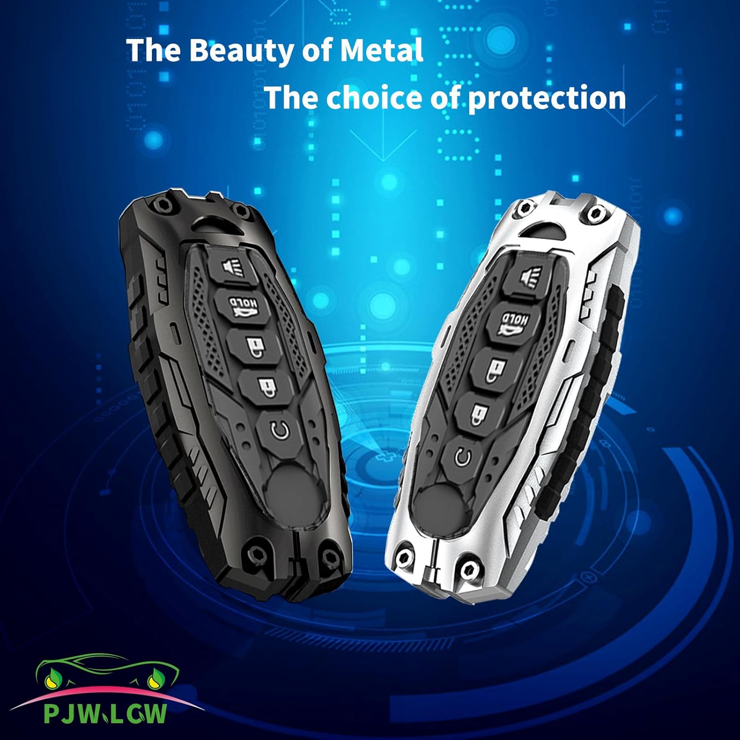 Heavy Metal Key Fob Cover Protector, Compatible with Nissan Infiniti 5 Buttons Keychain Accessories
