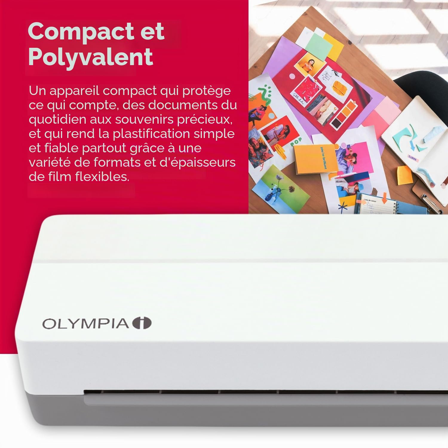 OLYMPIA A 130 Plastifieuse A3 | Plastifieuse compacte pour le bureau, l'école et la maison | Plastification à chaud jusqu'à 320 mm | Pour pochettes de plastification de 80 à 125 microns | Plastifieuse