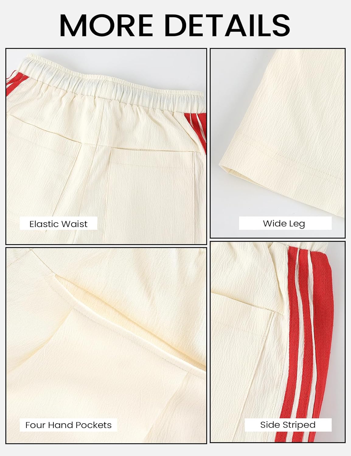 Wyeysyt Womens Wide Leg Pants Drawstring High Rise Palazzo Pants Side Striped Baggy Track Pants with Pockets - Image 6