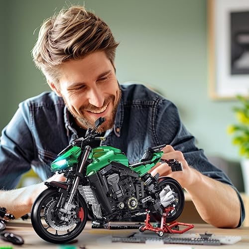 Miniatura 6 de URMOMENT Technic - Juego de bloques de construcción para motocicleta, kit de construcción de modelos coleccionables, juguetes troncales para niños y