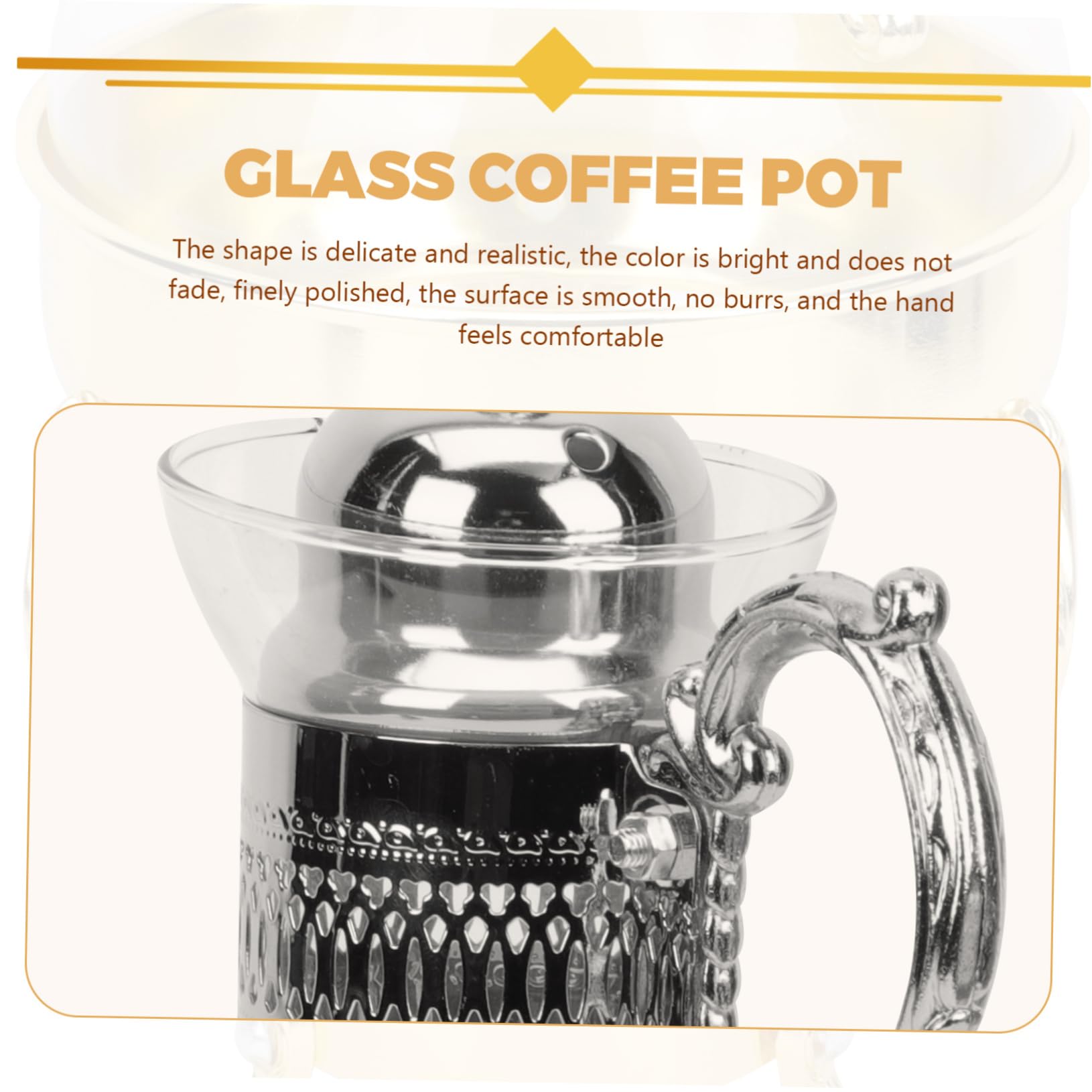 DOITOOL Cafetera de Estilo Europeo Cafetera Calentable para Uso Doméstico y Restaurantes Tapa de Vidrio