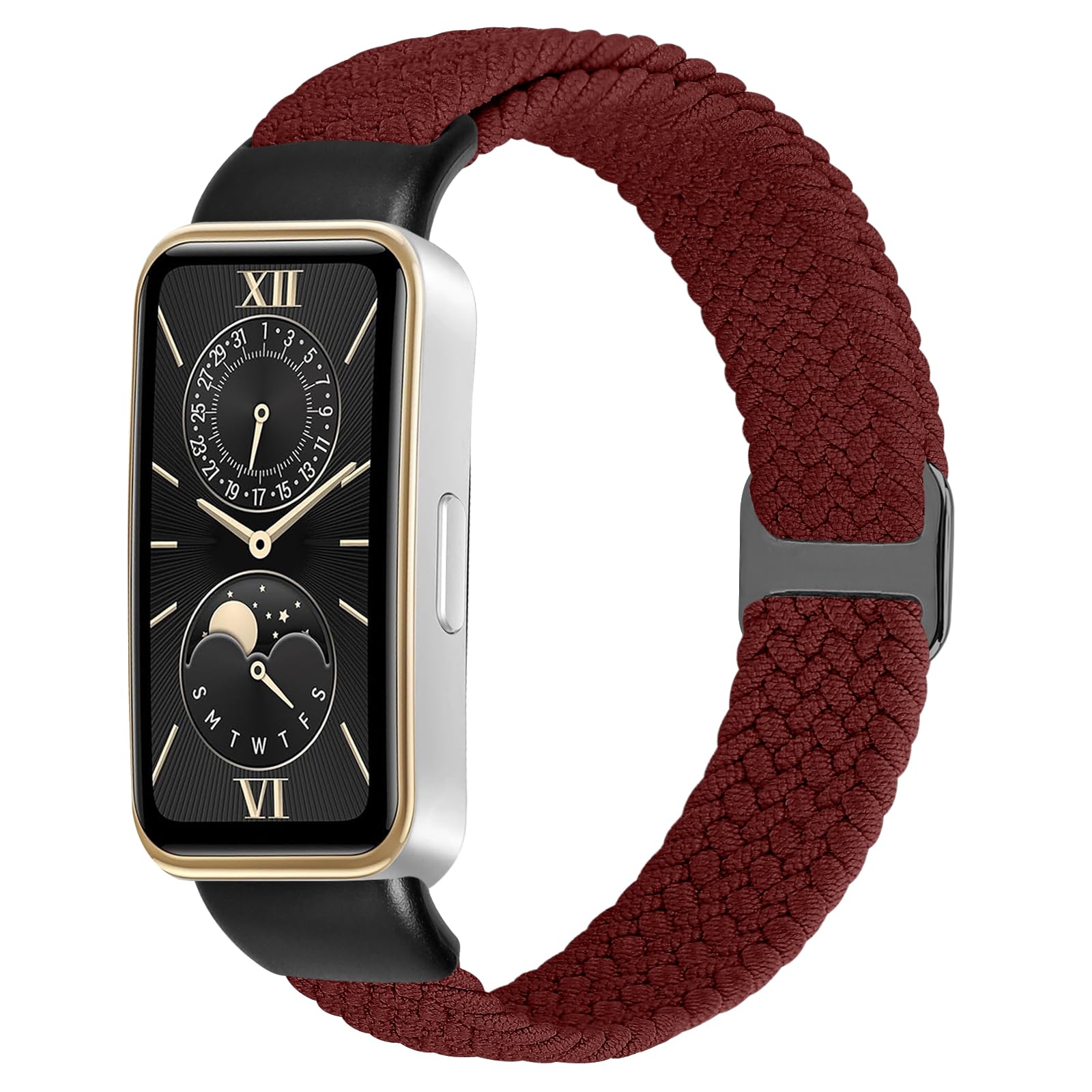 KIBDSNG Braided Watch Strap Compatible with Huawei Band 10/Huawei Band 9/Huawei Band 8, Elastic Adjustable Nylon Replacement Strap for Huawei Band 10/9/8 for Women Men