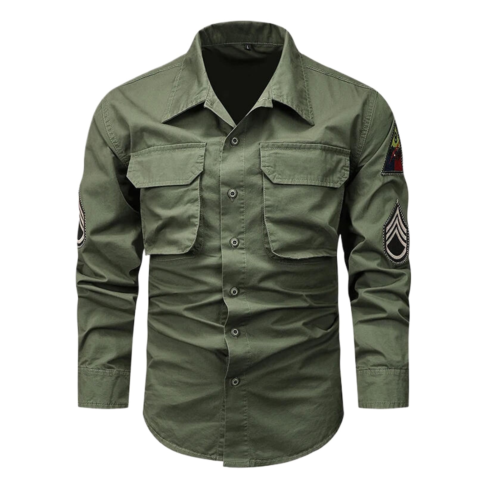 Camisa de exterior con múltiples bolsillos estilo vintage 8