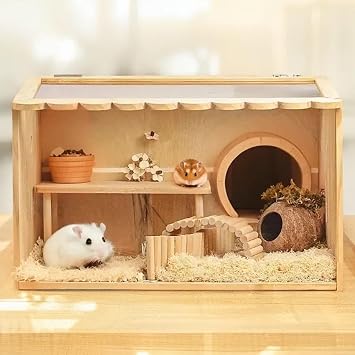 60 × 8 cm Hamster Ladder Bridge Toy Wooden Climbing Small Animal Cage Climbing Toy Bendable Small Animals for Hamsters Guinea Pigs Rats Birds