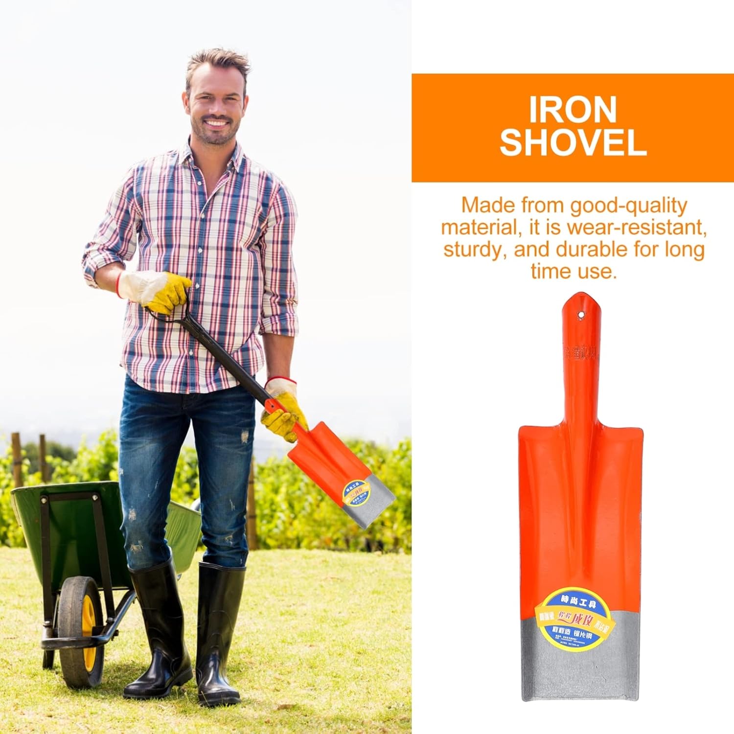 Angoily 1pc Square Head Outdoor Iron Useful Spade Gardening for Replacement Digging Practical Shovels: Tool Home Duty Ash Shovels Hand Shovel Scoop Heavy Metal