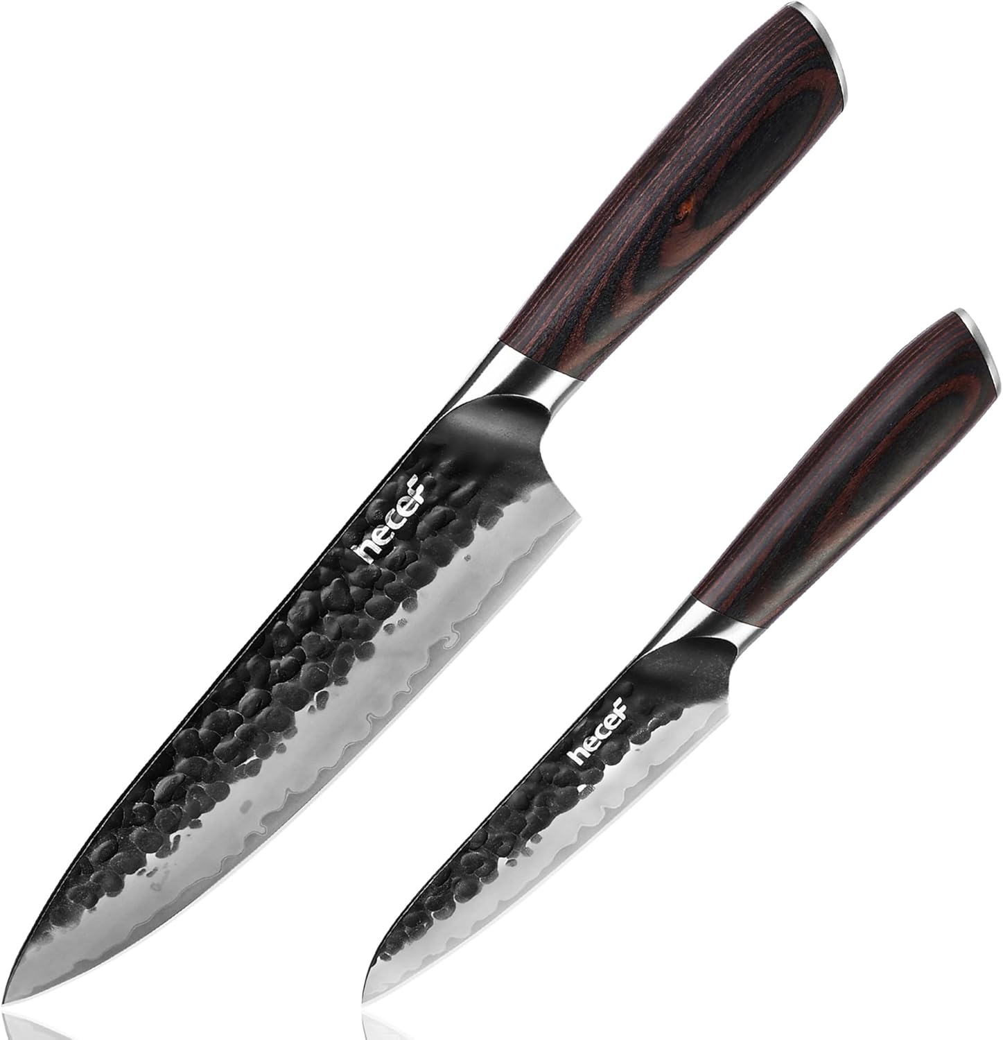 hecef Professional 2-Piece Japanese Chef Knife Set, High Carbon Steel Blades with Ergonomic Pakkawood Handles – Ultra Sharp Edge for Daily Kitchen Use