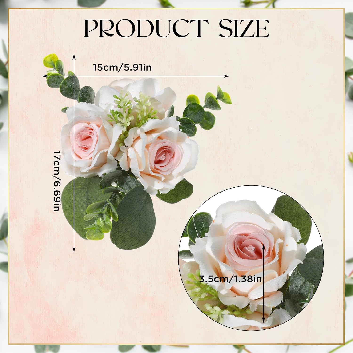 RAYNAG 4 Pieces Wedding Cake Decorations Pink Rose Cake Decorations Artificial Cake Flowers Floral Cake Decorations Boho Party Supplies for Birthday Baby Shower Wedding Valentine's Day Party Supplies image 3