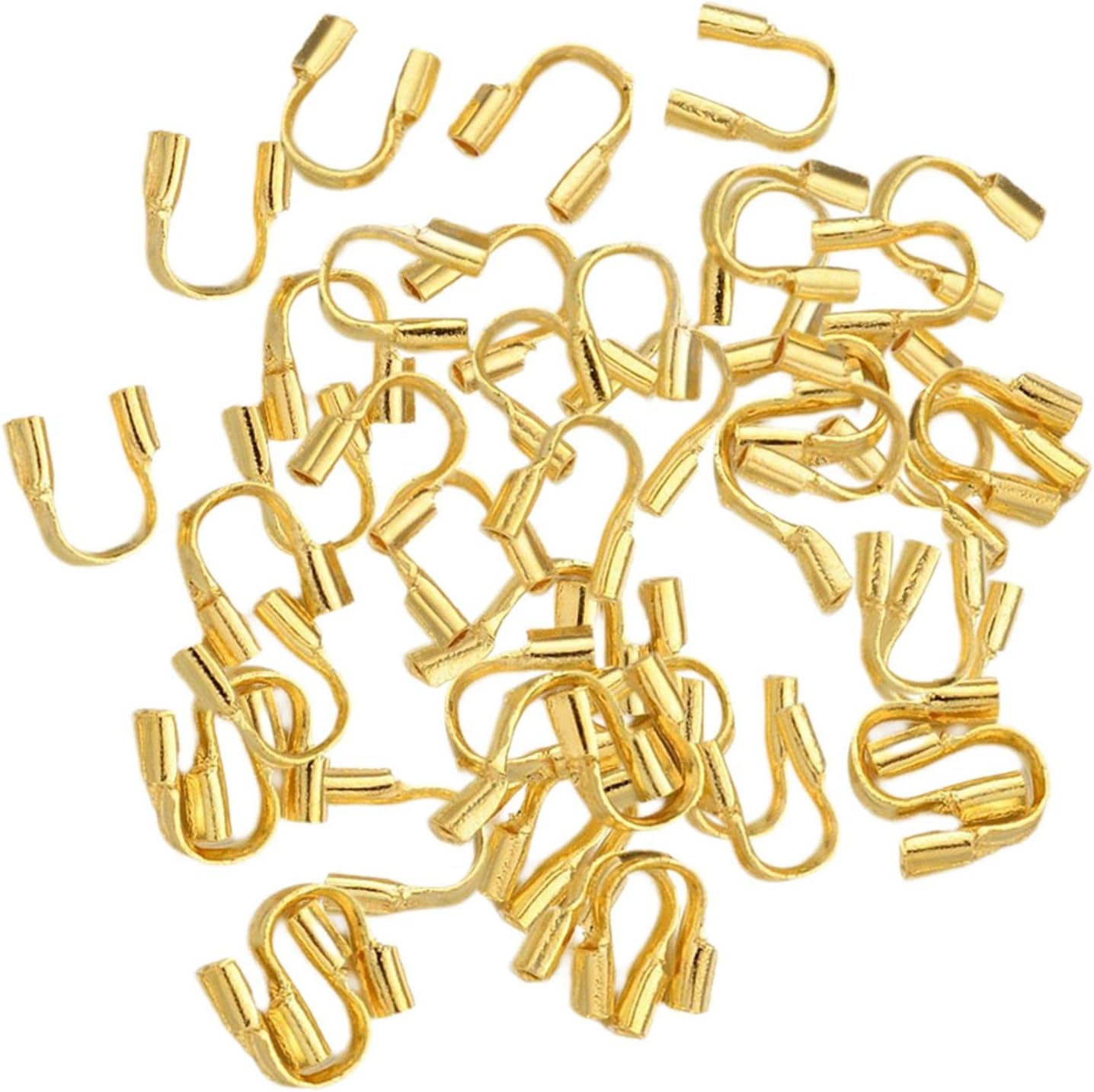 Bnf® 100Pcs Wire Guard Loops Wire Cable Protector Jewelry DIY Pendant Gold | Beads | Beads & Jewelry Making | Crafts
