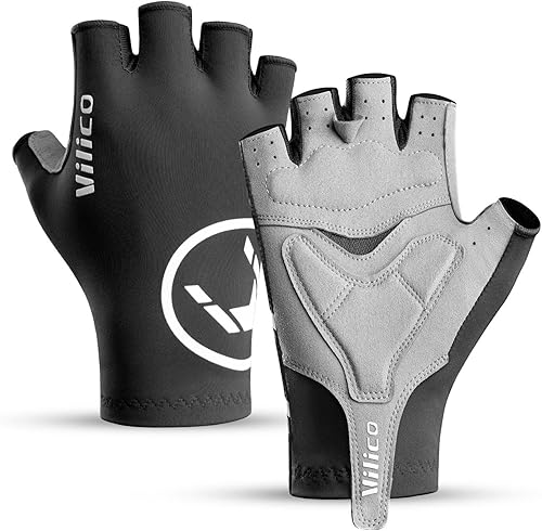 Guantes de ciclismo transpirables para bicicleta de montaña, guantes acolchados de gel de medio dedo, guantes de ciclismo para hombres y mujeres que