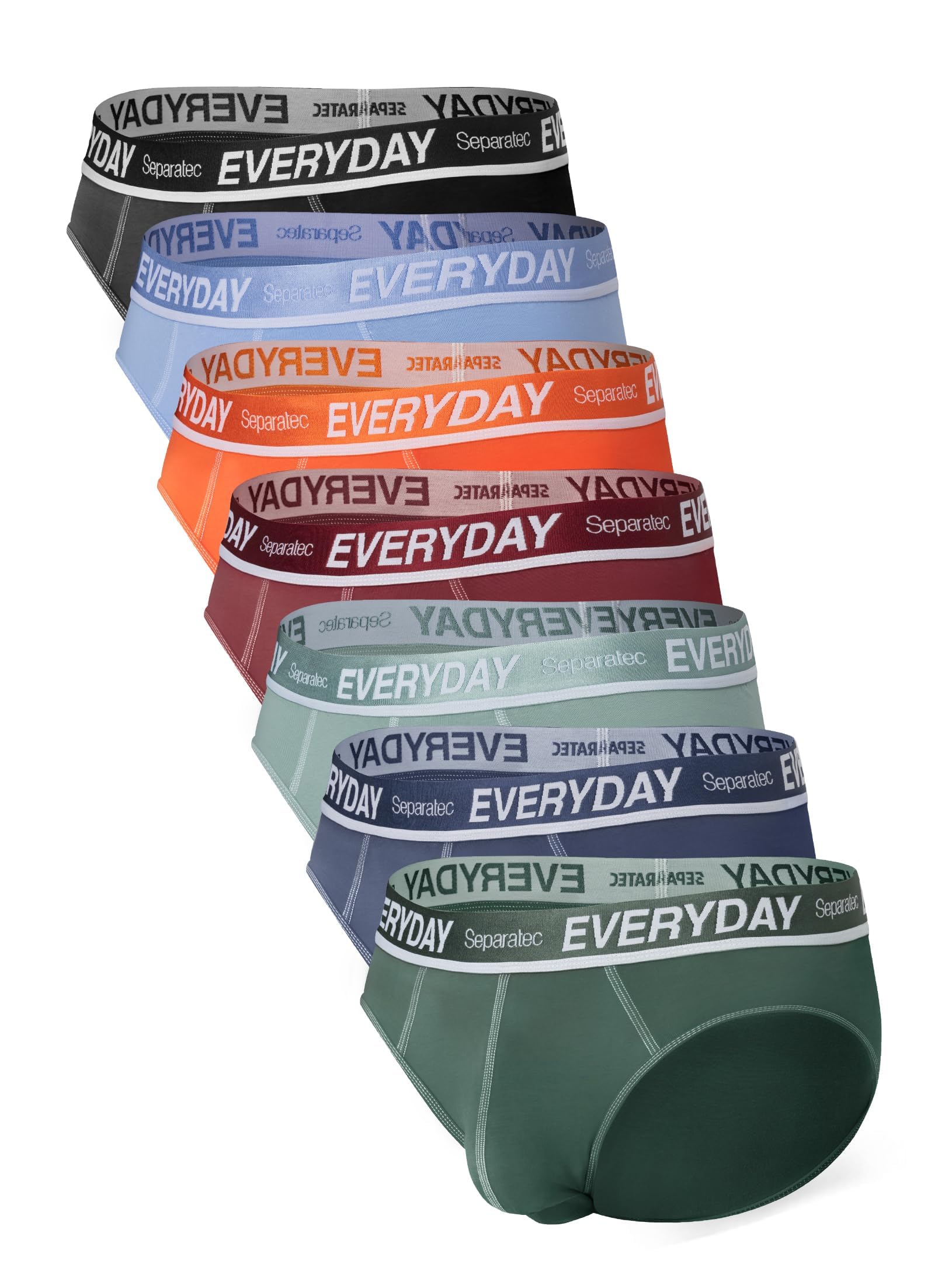 SeparatecMen's Underwear Briefs with Dual Pouch,Covered Waistband,Tagless,Soft&Breathable Cotton Underwear for man,7-Pack