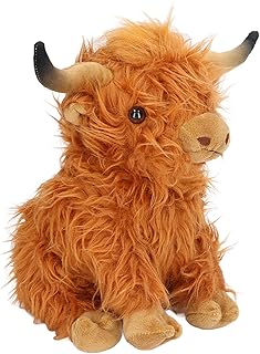 Highland Cow Stuffed Animal, Simulation Cow Plush Toy Animal Doll Realistic Cattle Plushies Cute Soft Stuffed Animal Doll for Gifts Decoration 9.1in for Home Farm Decor Birthday