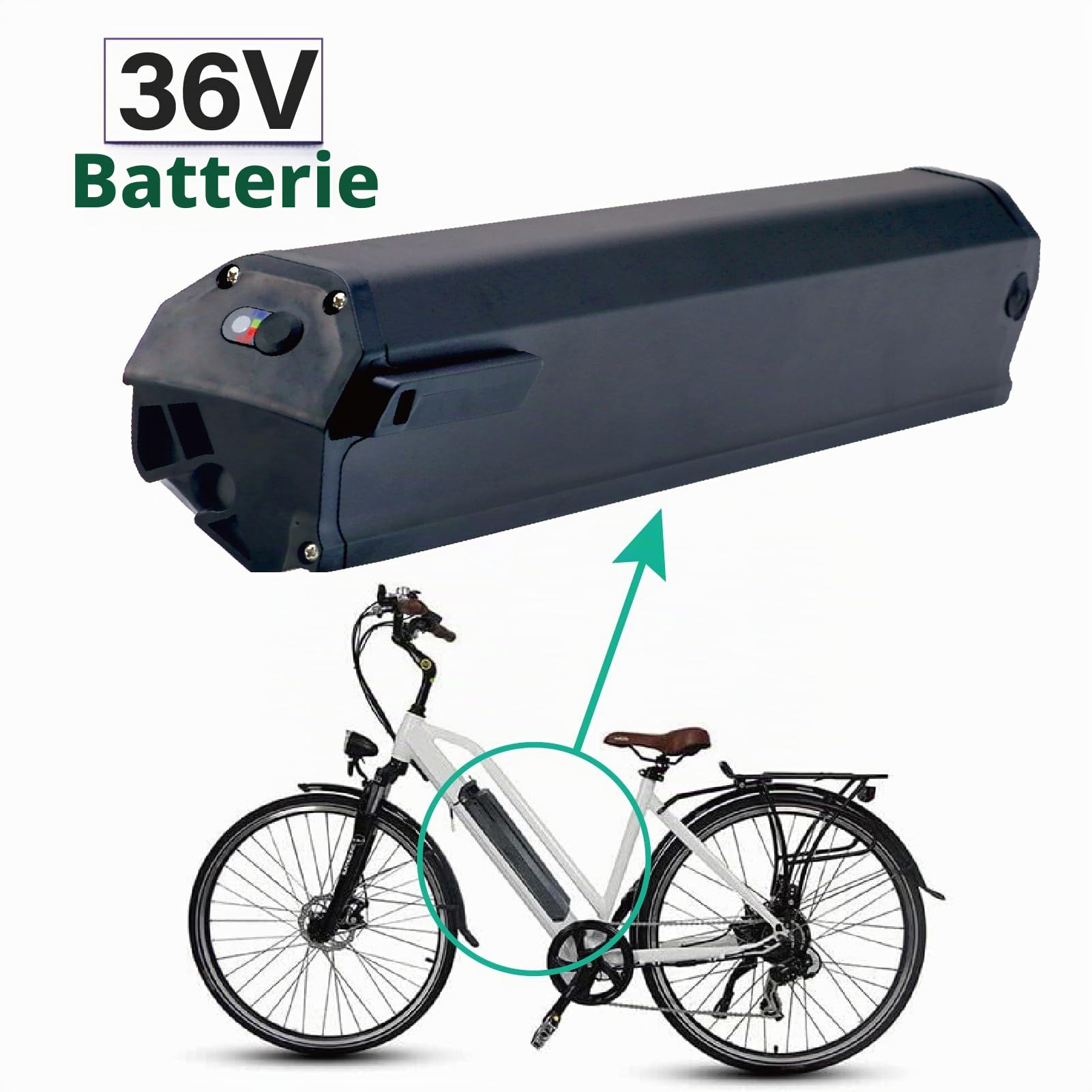 Batterie Ebike pour Reention Dorado-Plus 36V 15Ah Convient à la Batterie de vélo NCM pour Yukon750 pour Reention pour DLG/NCM pour Moscow pour Dorado INR Batterie de Rechange