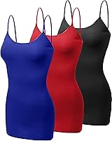 Vista 1 de Emmalise Camisola larga casual básica para mujer, con tirantes ajustables, top en capas