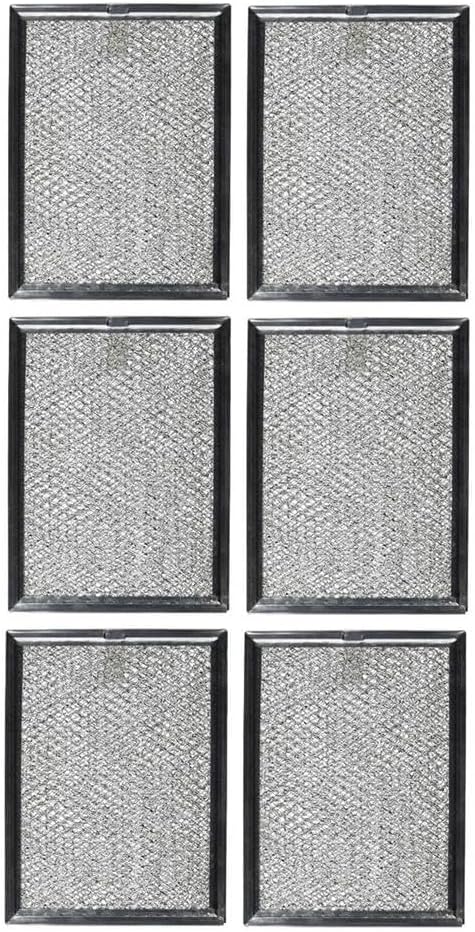 Replacement for (6) Compatible for Frigidaire 5304440336 Microwave Oven Aluminum Grease Filters