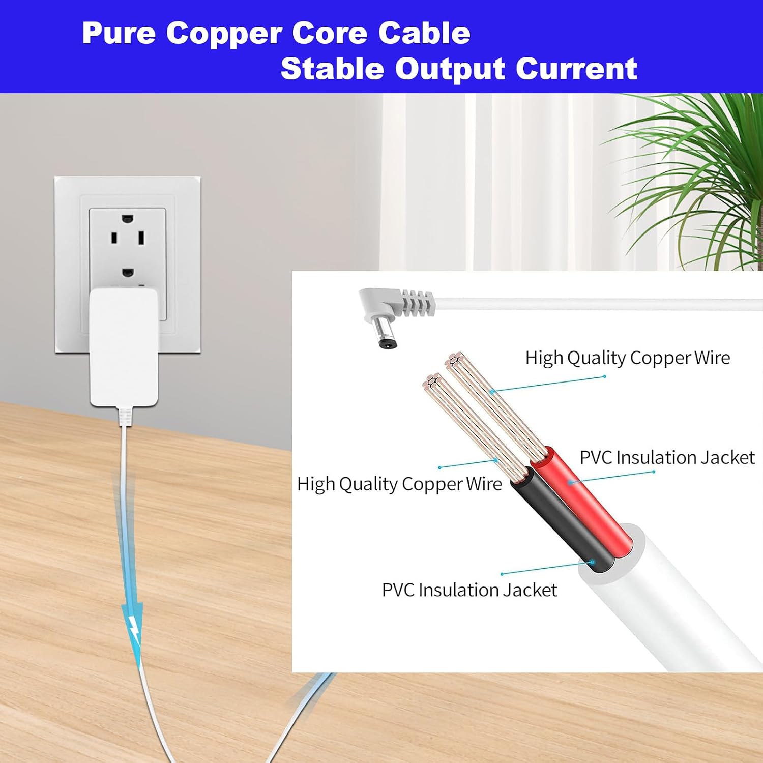 12V Power Cord for Levoit Core Mini Air Purifier Compatible with Levoit LAP-C161-WUS LAP-C161-KUS LAPC161WUS LAPC161KUS Charger Power Adapter