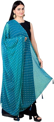 Vista 5 de Chandrakala Chal Dupatta de gasa para mujer, chal envolvente Chunni, beige (D191-P)
