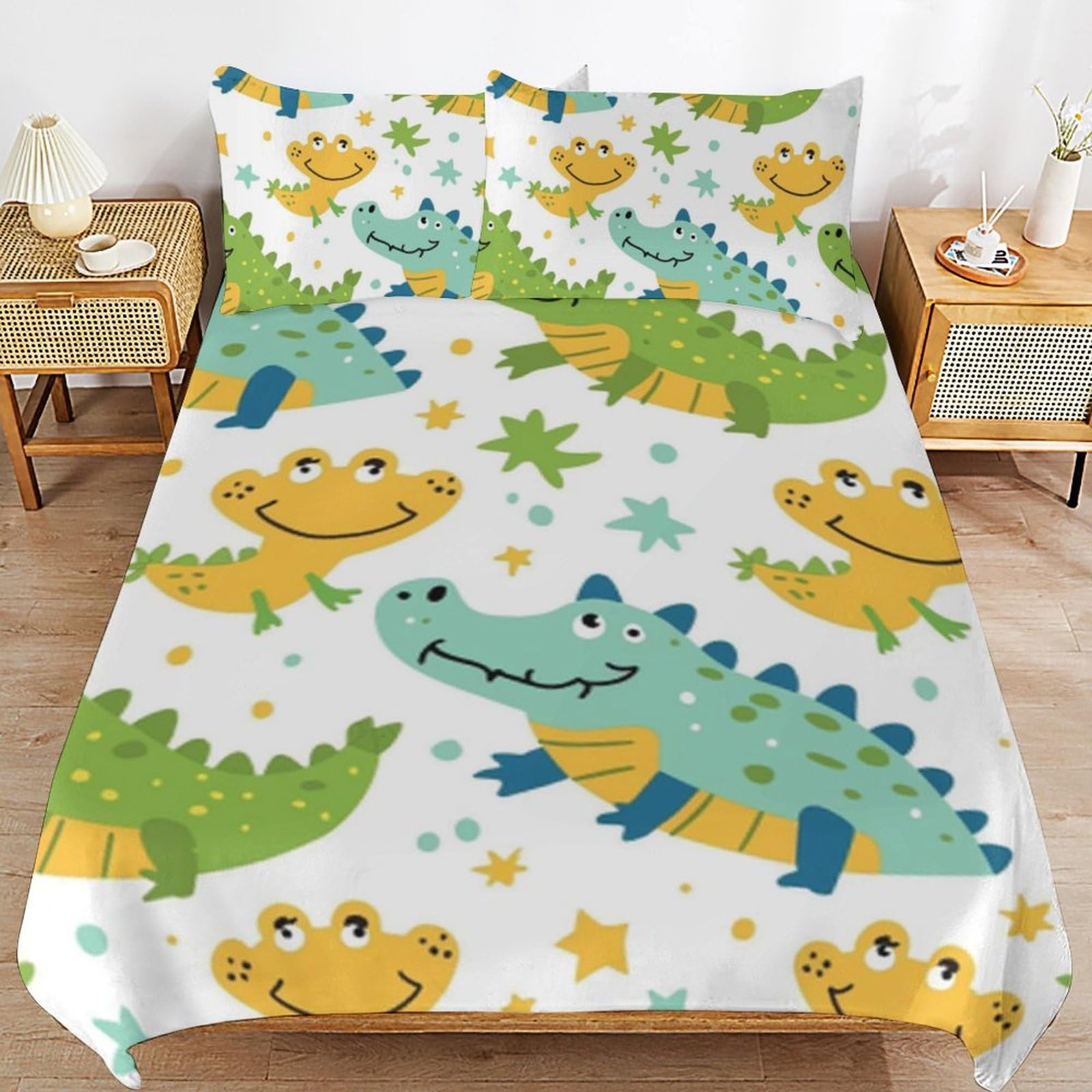 Housse de couette motif crocodile pour transformer l'ambiance de votre chambre à coucher