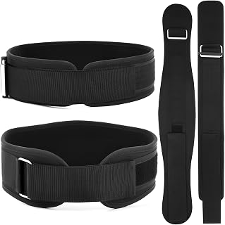2 Pcs Quick Weight Lifting Belt 4 Inch and 6 Inch Adjustable Weightlifting Belt for Men Women Squats, Lunges, Deadlift, Thrusters Back Support, M