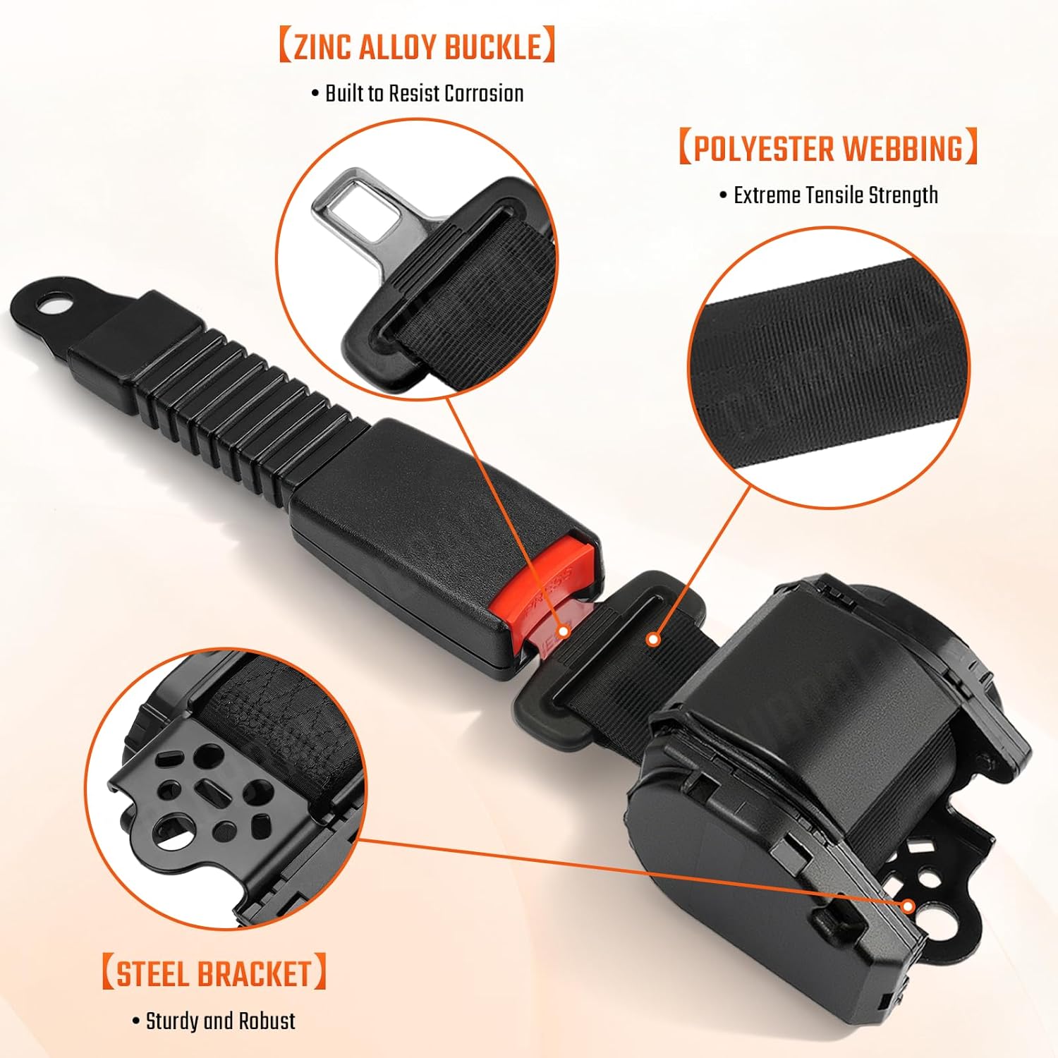 Universal Golf Cart Seatbelts Kit,Retractable Safety Belts for EZGO Club Car Yamaha, Multiple Lengths (40"/78") and Pack Sizes (2/4 Pack)