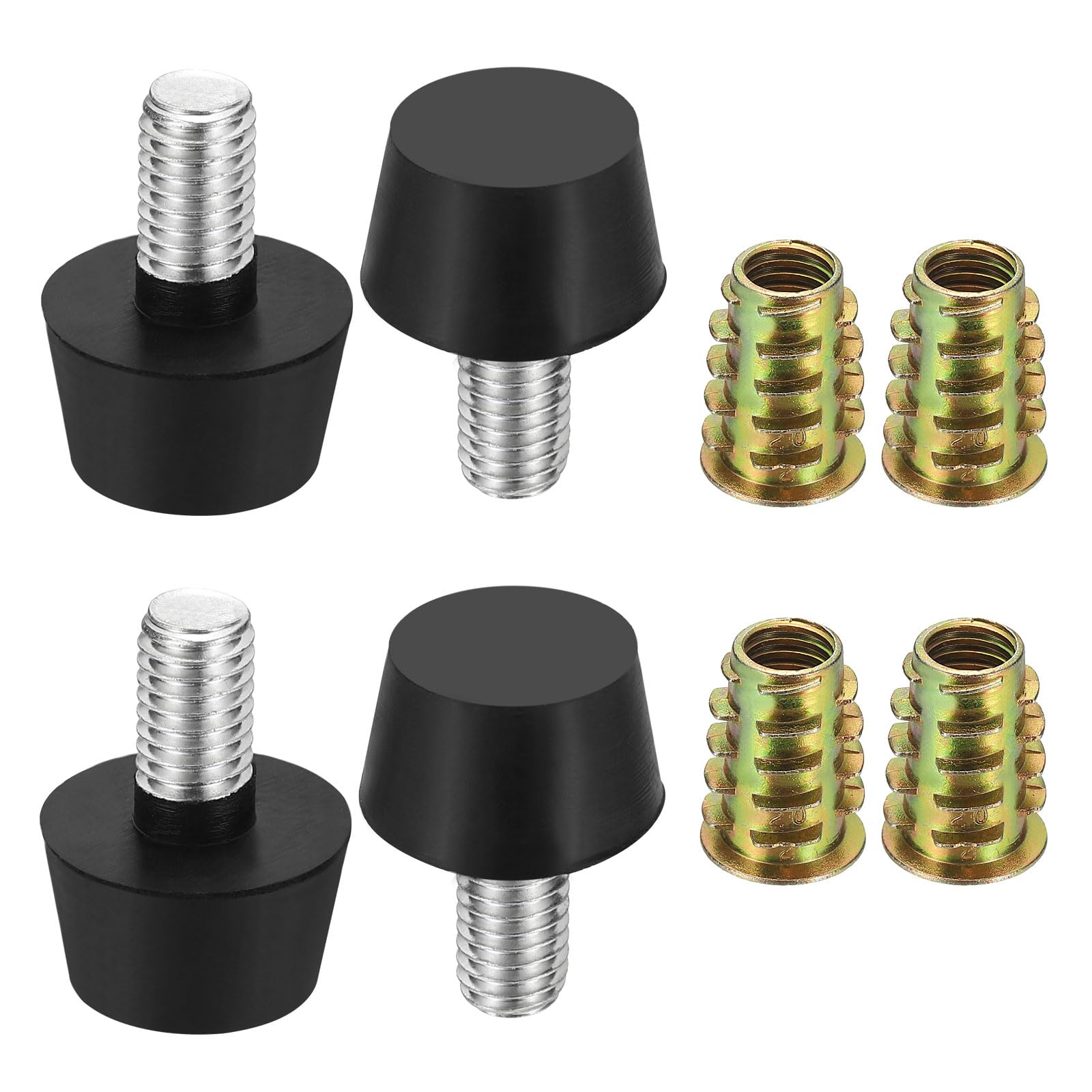 sourcing map 4Pcs M8 x 15mm Thread Adjustable Furniture Levelers, 20x28mm Furniture Leveling Feet Screws in Threaded Glide Leveling Floor Protector for Table Chair Cabinet Legs