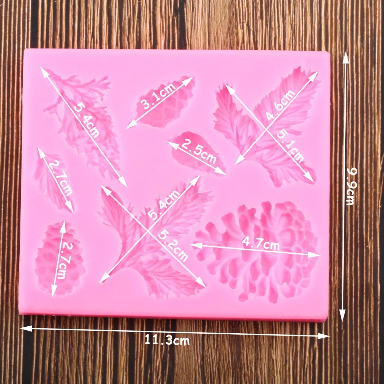 Stampi in silicone per resina, 11,3 x 9,9 cm, a forma di pigna, per decorare torte, caramelle, argilla, cioccolato