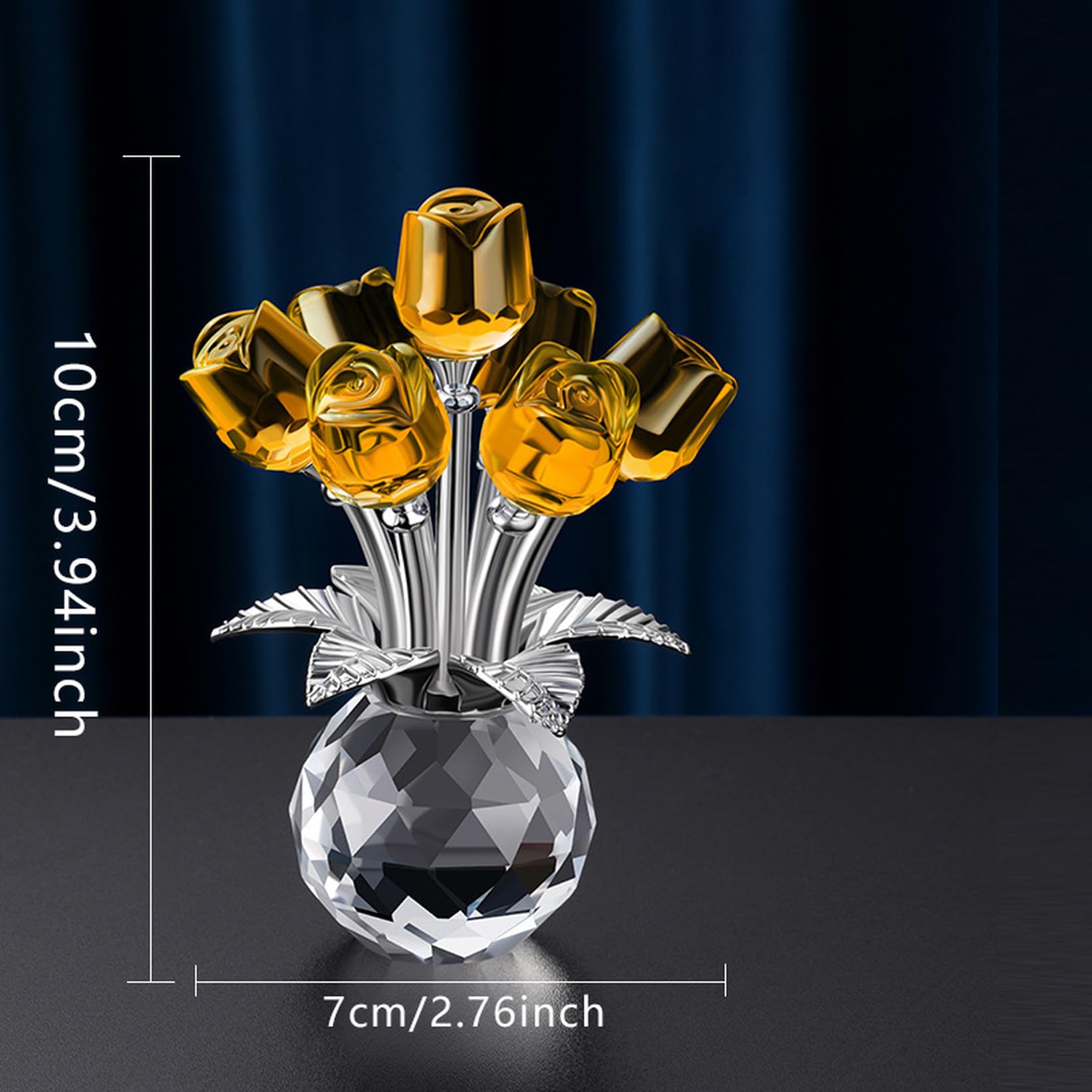 Amazon.co.jp: JAnjiaLxY かわいい フラワー ガラス 置物 クリスタル