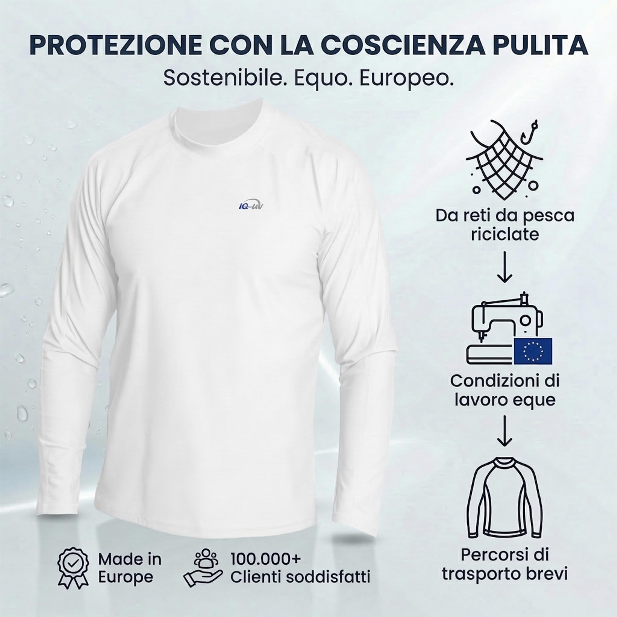 IQ Products IQ UV 300 Shirt Loose Fit Maniche Lunghe, Protezione da Raggi UV Abbigliamento