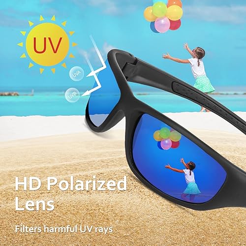 Vista 39 de Duduma Gafas de sol polarizadas deportivas para hombres y mujeres, para béisbol, ciclismo, golf, pesca, con bloqueo UV, Tr8116 negro