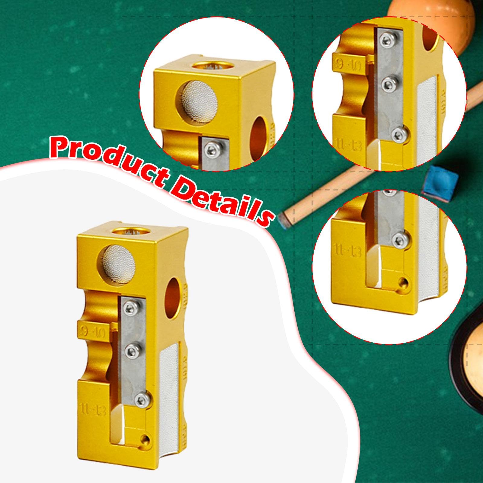 predolo Pool-Queue-spitzenformer Reparatur Multifunktions Kit Billiard Trimmer Schleifwerkzeug Ersatz Zubehör mit Legierungsmaterial für Clubspiel Geschenk