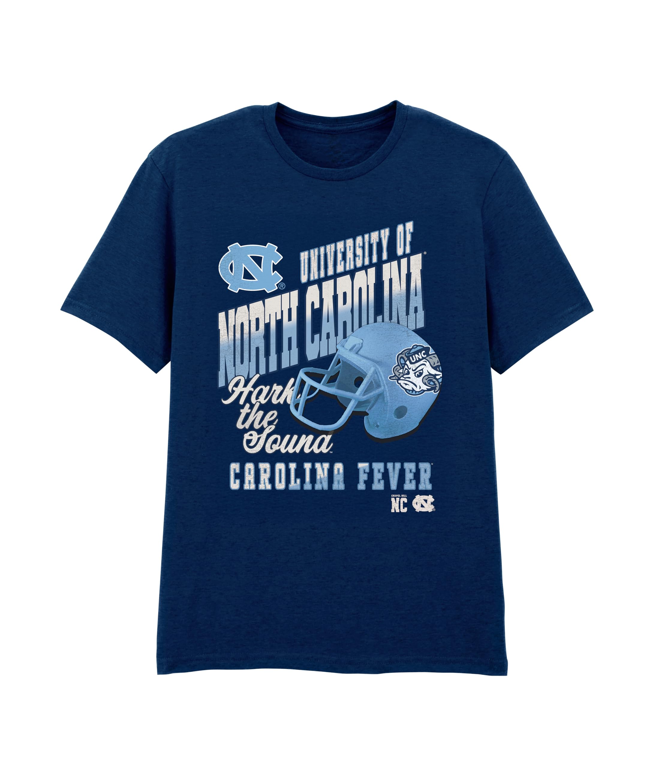 University of North Carolina Men's T-Shirt, Officially Licensed Short Sleeve Cotton Tee, Blue (Size M)